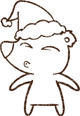 Bir insan tarafından çizilmiş Noel Ayısı Kömürü