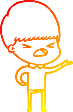 İnsan tarafından çizilmiş bir çizgi filmin sıcak gradyan çizimi.