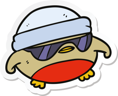 Bir insan tarafından çizilmiş karikatür çıkartması.