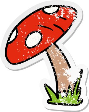 Bir insan tarafından çizilmiş bir kurbağa taburesinin, kederli, karikatür çizimi.