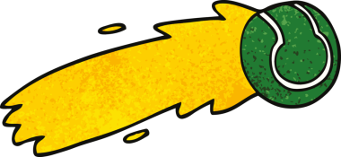 Bir insan tarafından çizilmiş uçan tenis topu karalaması.