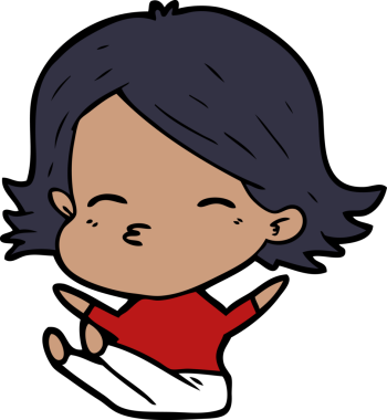 Bir insan tarafından çizilmiş çizgi filmdeki kadın.