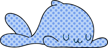 Bir insan tarafından çizilmiş çizgi roman tarzı tuhaf bir balina.