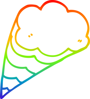 gökkuşağı gradyan çizgi çizimi bir insan tarafından çizilmiş karikatür dekoratif bulut