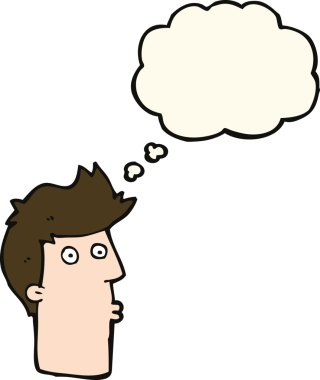 Bir insan tarafından çizilen düşünce baloncuğuyla adamı şaşırtan çizgi film.