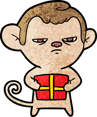 Bir insan tarafından çizilmiş çizgi maymun.