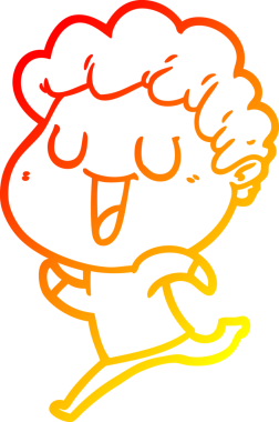 Bir insan tarafından çizilmiş gülen çizgi film karakterinin sıcak çizgi çizimi.