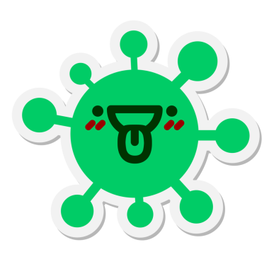 Virüs yüzü bir insan tarafından çizilmiş dil simgesi