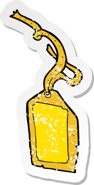 Bir insan tarafından çizilmiş karikatür bagaj etiketi.