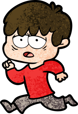 Bir insan tarafından çizilmiş bitkin çocuk çizgi filmi.