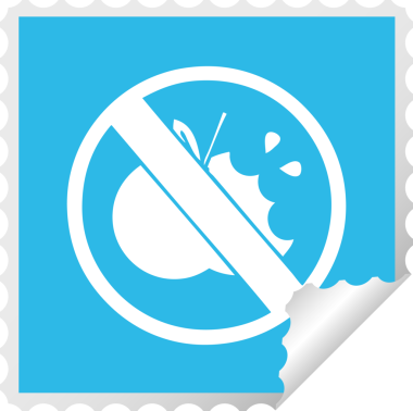 Sağlıksız bir yemeğin kare soyma etiketi bir insan tarafından çizilmesine izin veriliyor