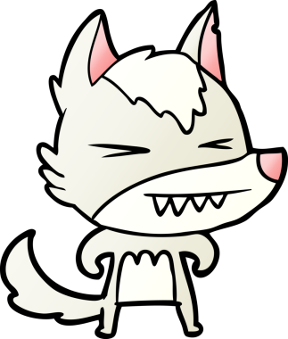 Bir insan tarafından çizilmiş kızgın kurt çizgi filmi.