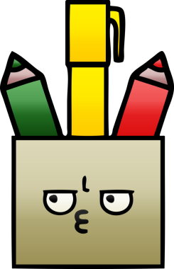 Bir insan tarafından çizilmiş kalem tenceresinin gölgelenmiş karikatürü