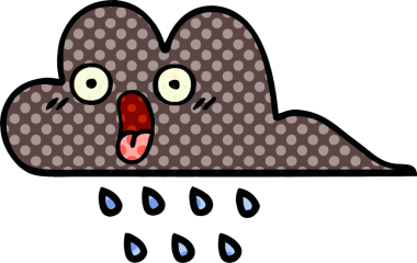 Bir insan tarafından çizilmiş fırtına yağmuru bulutu çizgi filmi.