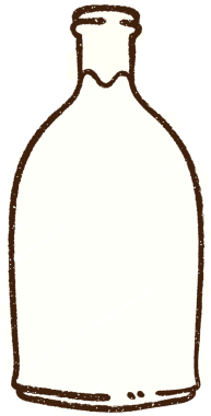 Bir insan tarafından çizilen süt şişesi tebeşiri