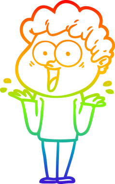 Bir insan tarafından çizilmiş mutlu bir adamın çizgi çizimi.