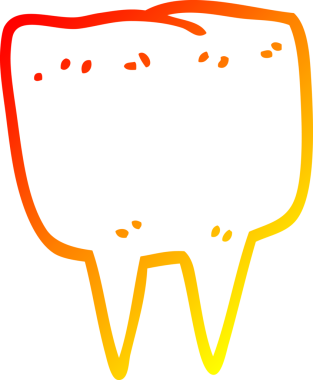 Bir insan tarafından çizilen çizgi film dişinin sıcak gradyan çizimi