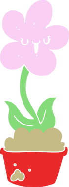 Bir insan tarafından çizilmiş şirin düz renkli karikatür.