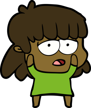 Bir insan tarafından çizilmiş yorgun bir kadın.