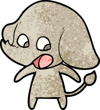 Bir insan tarafından çizilmiş şirin bir fil.