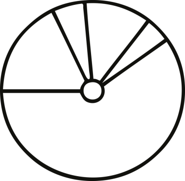 Bir insan tarafından çizilmiş bir pasta grafiğinin çizgi çizimi