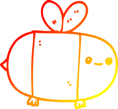 Bir insan tarafından çizilmiş bir çizgi filmin sıcak çizgi çizimi