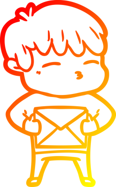 Bir insan tarafından çizilmiş, çizgi film karakteri meraklı bir çocuk çizimi.