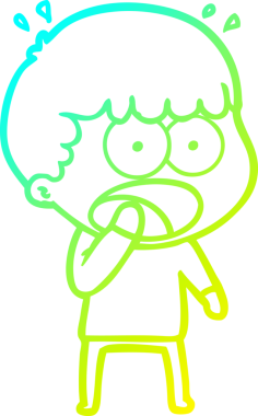 Bir insan tarafından çizilen bir karikatürün soğuk gradyan çizimi.