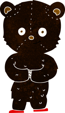 Bir insan tarafından çizilmiş oyuncak ayı yavrusu.