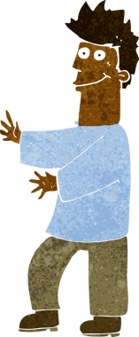 Bir insan tarafından çizilmiş mutlu bir adam.