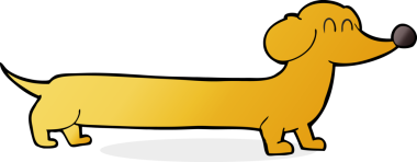 bir insan tarafından çizilmiş çizgi film dachshund 'u