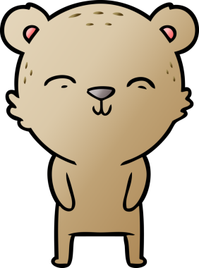 Bir insan tarafından çizilmiş mutlu çizgi film ayısı.