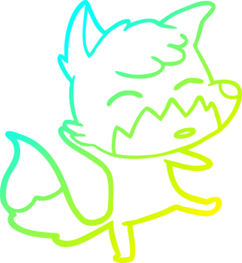 Bir insan tarafından çizilmiş bir tilki çizgi çizimi.