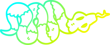 Bir insan tarafından çizilen zehirli yılanın soğuk çizgi çizimi.