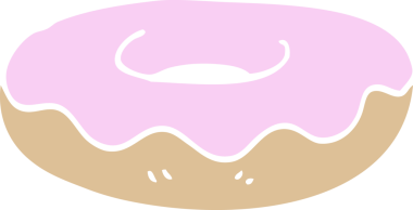 Bir insan tarafından çizilmiş buzlu çörek.