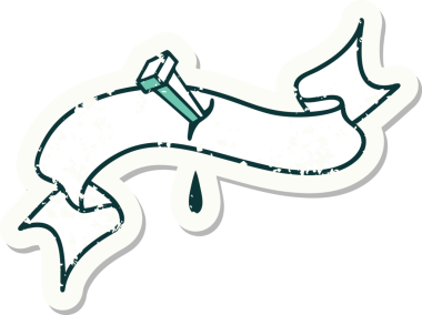 Bir insan tarafından çizilmiş demir çivili eski bir etiket.