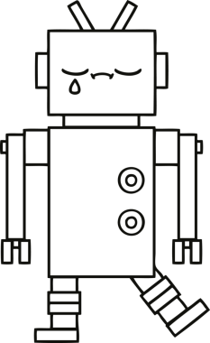 Bir insan tarafından çizilmiş robot çizimi