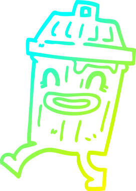 Bir insan tarafından çizilmiş bir çöp kutusunun soğuk gradyan çizgisi.