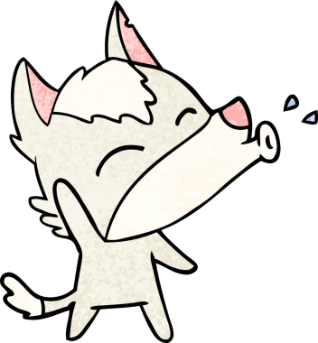 Bir insan tarafından çizilmiş uluyan kurt çizgi filmi.