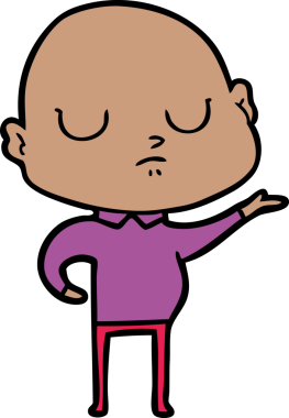 bir insan tarafından çizilmiş kel bir adam.