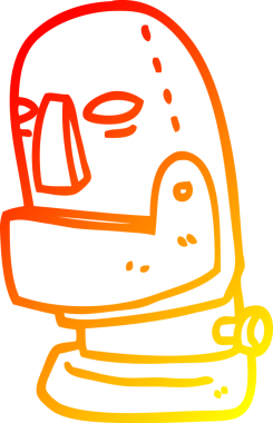 Bir insan tarafından çizilmiş bir robot kafanın sıcak çizgi çizimi