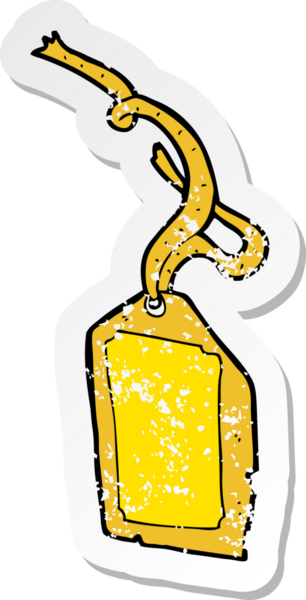 Bir insan tarafından çizilmiş karikatür bagaj etiketi.