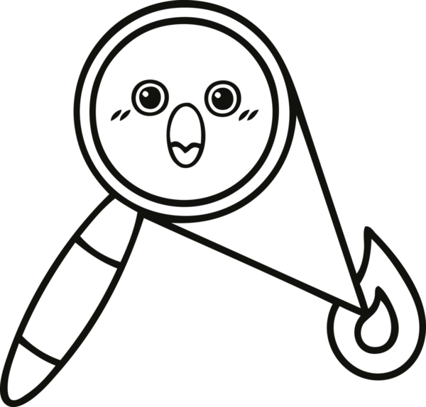 Bir insan tarafından çizilmiş bir büyüteç çizgi çizimi