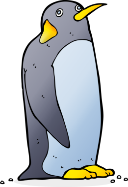 bir insan tarafından çizilmiş penguen çizgi filmi