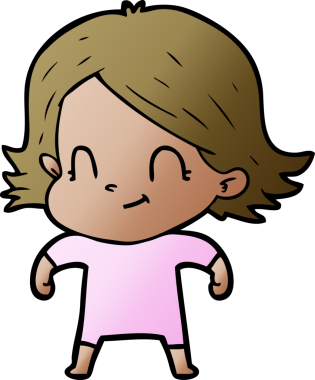 Bir insan tarafından çizilmiş karikatür dostu kız.