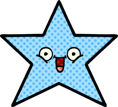 Bir insan tarafından çizilmiş yıldız balığı çizgi filmi.