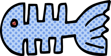 bir insan tarafından çizilmiş karalama balık kemikleri