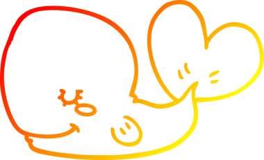 Bir insan tarafından çizilmiş karikatür balinası çizimi