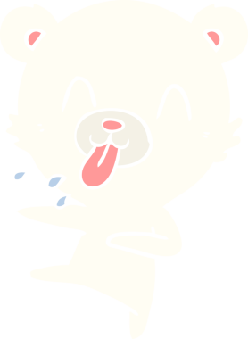 kaba düz renkli çizgi film dans eden kutup ayısı insan tarafından çizilmiş bir dil.