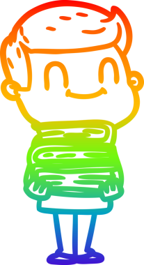 Bir insan tarafından çizilmiş gökkuşağı gradyan çizgi çizimi.